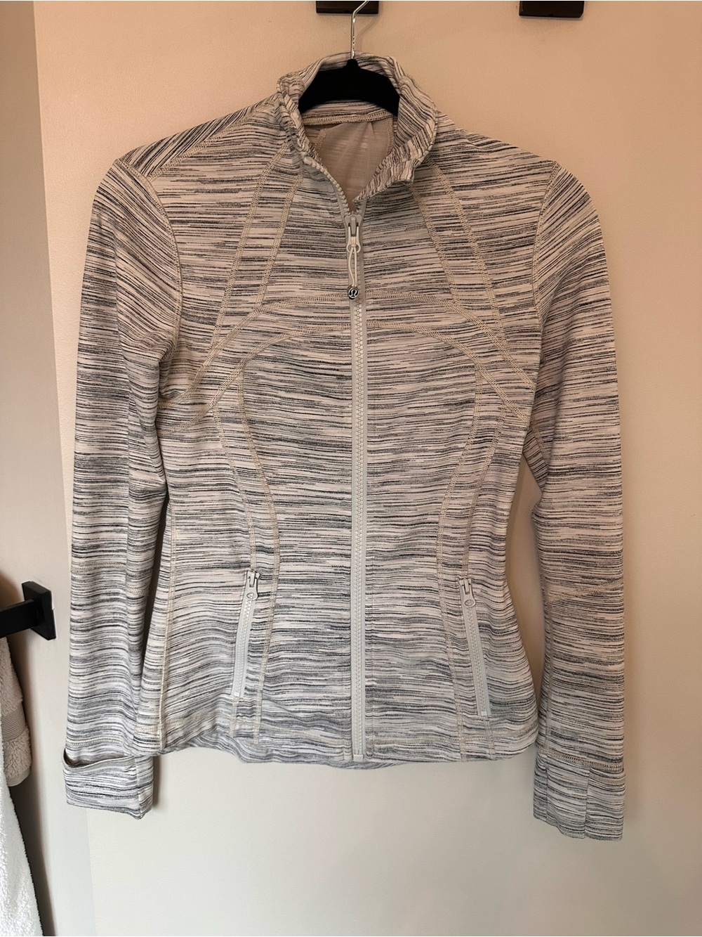 Lululemon Define Jacket Luon Space Dye White Black | Size 6